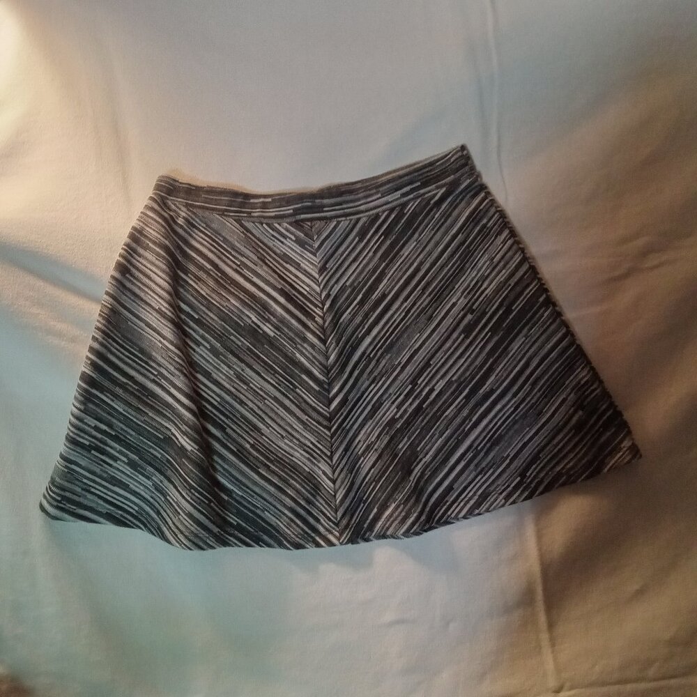 Joey B Black, White, and Gray Flared Mini Skirt